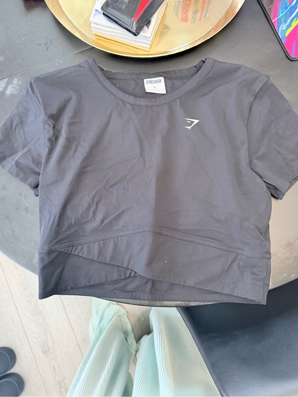 Gymshark Black Crop Workout Tee